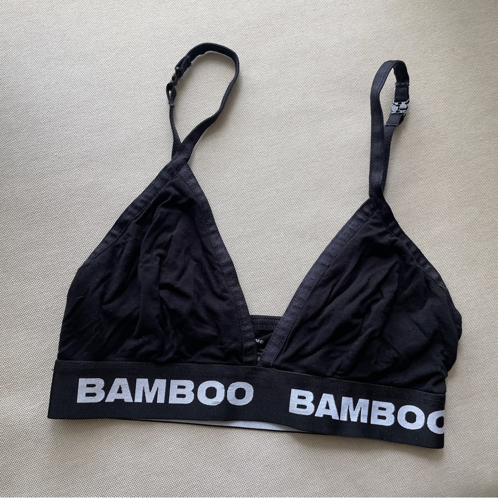 Bamboo Underwear Convertible Triangle Bralette Black